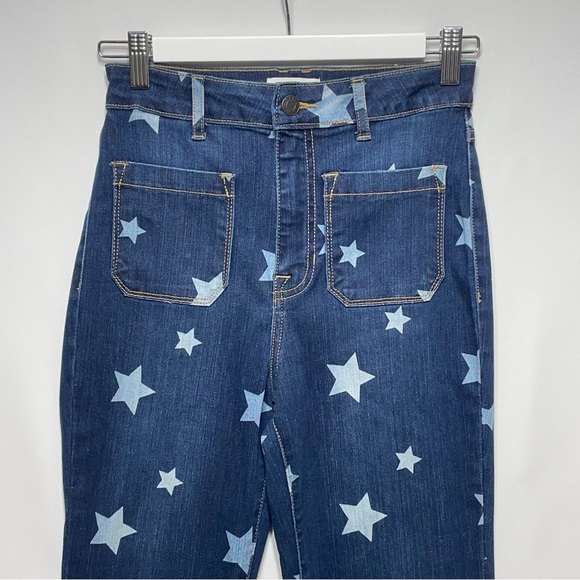 Cello Star Print Flare Bell Bottom High Rise Long Length Women's Jeans Size 3 - Picture 2 of 14